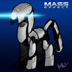 Size: 500x500 | Tagged: safe, artist:warepwn3, pony, crossover, geth, mass effect, ponified, solo