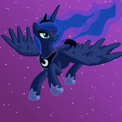 Size: 1000x1000 | Tagged: safe, artist:dreamyartcosplay, princess luna, alicorn, pony, g4, female, flying, hoof shoes, mare, peytral, solo, stars