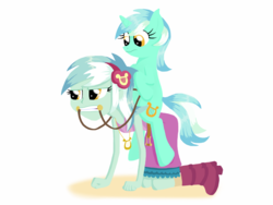 Size: 2026x1520 | Tagged: safe, artist:lortstreet54, lyra heartstrings, human, equestria girls, g4, all fours, bit, duo, human ponidox, humans doing horse things, ponies riding humans, reins, riding, self riding