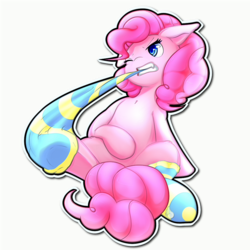 Size: 1000x1000 | Tagged: safe, artist:rayhiros, pinkie pie, g4, clothes, female, simple background, socks, solo, striped socks, transparent background, underhoof