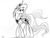 Size: 2204x1674 | Tagged: safe, artist:uminanimu, princess luna, g4, female, grayscale, lineart, looking back, monochrome, solo, traditional art