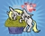 Size: 500x400 | Tagged: safe, artist:coyotecoyote, derpy hooves, pegasus, pony, g4, cargo ship, female, giant muffin, mare, muffin, solo, that pony sure does love muffins