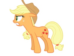 Size: 1024x768 | Tagged: safe, applejack, g4, angry, female, nose wrinkle, rage, scrunchy face, solo
