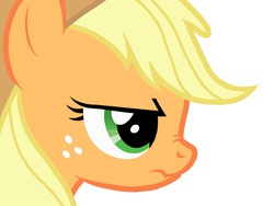 Size: 1024x768 | Tagged: safe, applejack, g4, cute, female, nose wrinkle, scrunchy face, serious face, solo