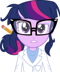 Size: 2146x2567 | Tagged: safe, artist:mit-boy, sci-twi, twilight sparkle, equestria girls, g4, my little pony equestria girls: rainbow rocks, .svg available, adorkable, clothes, cute, dork, female, glasses, high res, lab coat, pencil, simple background, solo, svg, that was fast, transparent background, vector