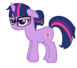 Size: 918x812 | Tagged: safe, artist:berrypunchrules, sci-twi, twilight sparkle, pony, unicorn, equestria girls, g4, bun, cutie mark, equestria girls ponified, female, floppy ears, frown, glare, glasses, grumpy, hilarious in hindsight, hooves, horn, mare, ponified, simple background, solo, twilight sparkle is not amused, unamused, unicorn sci-twi, white background