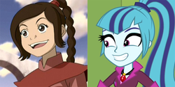 Size: 800x400 | Tagged: safe, sonata dusk, equestria girls, g4, my little pony equestria girls: rainbow rocks, avatar the last airbender, comparison, ty lee