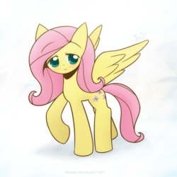 Size: 1250x1250 | Tagged: safe, artist:howxu, fluttershy, pegasus, pony, g4, blushing, female, mare, simple background, solo, white background