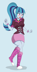 Size: 1250x2400 | Tagged: safe, artist:janji009, sonata dusk, equestria girls, g4, my little pony equestria girls: rainbow rocks, blushing, clothes, female, midriff, skirt, solo, sonata donk