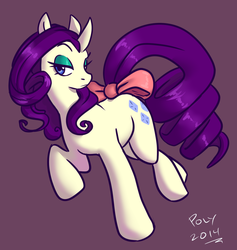 Size: 900x950 | Tagged: safe, artist:polyvisual, rarity, g4, alternate hairstyle, bow, female, solo, tail bow