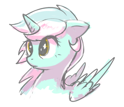 Size: 500x429 | Tagged: artist needed, dead source, safe, lyra heartstrings, alicorn, pony, g4, alicornified, female, lyracorn, portrait, race swap, simple background, solo, white background