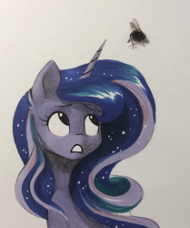 Size: 1711x2046 | Tagged: safe, artist:katputze, princess luna, fly, g4, d:, female, markers, solo, traditional art