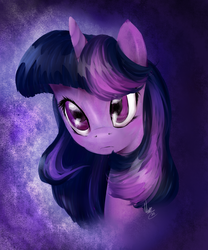 Size: 1500x1800 | Tagged: safe, artist:rhythmcrown, twilight sparkle, g4, alternate hairstyle, female, portrait, solo