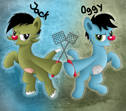 Size: 1700x1500 | Tagged: safe, artist:oggynka, flyswatter, oggy & the cockroaches, ponified