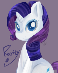 Size: 1280x1616 | Tagged: safe, artist:snow angel, rarity, g4, female, simple background, solo, watermark