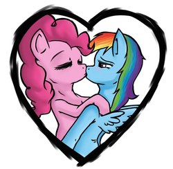 Size: 800x781 | Tagged: safe, artist:raph13th, pinkie pie, rainbow dash, earth pony, pegasus, pony, g4, duo, female, kiss on the lips, kissing, lesbian, mare, ship:pinkiedash, shipping