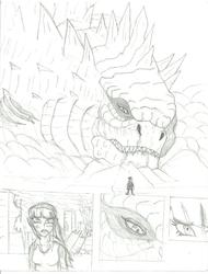 Size: 1700x2238 | Tagged: safe, artist:johng117, twilight sparkle, human, kaiju, comic:the arrogance of man, g4, comic, crossover, elf ears, godzilla, godzilla (series), godzilla 2014, humanized