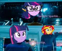 Size: 927x764 | Tagged: safe, sci-twi, sunset shimmer, twilight sparkle, equestria girls, g4, my little pony equestria girls: rainbow rocks, bone, hilarious in hindsight in the comments, leonard mccoy, spock, spock prime, star trek, star trek into darkness, twilight spockle, twolight