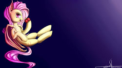 Size: 4818x2692 | Tagged: safe, artist:1vladislav, fluttershy, g4, apple, female, flutterbat, solo, tongue out