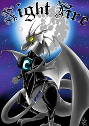 Size: 2893x4092 | Tagged: safe, artist:void heart, oc, oc only, oc:night fire, dragon, armor, mare in the moon, moon