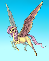 Size: 2200x2711 | Tagged: safe, artist:hengebellika, fluttershy, horse, g4, female, high res, solo