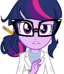 Size: 1609x1875 | Tagged: safe, artist:alicornoverlord, sci-twi, twilight sparkle, equestria girls, g4, my little pony equestria girls: rainbow rocks, .svg available, clothes, female, lab coat, simple background, solo, transparent background, vector
