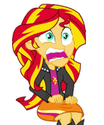 Size: 300x360 | Tagged: safe, edit, sunset shimmer, equestria girls, g4, my little pony equestria girls: rainbow rocks, animated, bopping shimmer, faic, female, sunset screamer