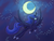 Size: 782x600 | Tagged: safe, artist:karlaandbliss, princess luna, lunadoodle, g4, crescent moon, female, flying, looking at you, magic, moon, night, smiling, solo, stars