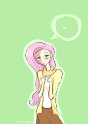 Size: 765x1077 | Tagged: safe, artist:mintyhap, fluttershy, human, g4, female, humanized, solo