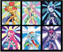 Size: 2698x2228 | Tagged: safe, artist:the-paper-pony, applejack, fluttershy, pinkie pie, rainbow dash, rarity, twilight sparkle, alicorn, pony, g4, clothes, dress, female, high res, mane six, mare, twilight sparkle (alicorn)