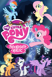 Size: 540x800 | Tagged: safe, artist:sploich, applejack, discord, fluttershy, pinkie pie, rainbow dash, rarity, tree of harmony, twilight sparkle, alicorn, pony, g4, my little pony: friendship is magic, season 4, female, logo, mare, my little pony logo, poster, twilight sparkle (alicorn), wings