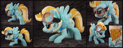 Size: 5808x2302 | Tagged: safe, artist:zizzaz, lightning dust, pegasus, pony, g4, wonderbolts academy, butt, cute, daaaaaaaaaaaw, dustabetes, irl, photo, plot, plushie, wonderbolt trainee uniform