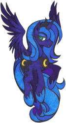 Size: 835x1558 | Tagged: dead source, safe, artist:lexivine, princess luna, alicorn, pony, g4, crown, female, hoof shoes, jewelry, mare, peytral, princess shoes, regalia, s1 luna, simple background, solo, spread wings, tiara, traditional art, transparent background, wings