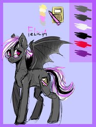 Size: 1536x2048 | Tagged: safe, artist:sunshineapple, oc, oc only, bat pony, pony, glasses, reference sheet, sketch, solo