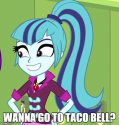 Size: 490x514 | Tagged: safe, sonata dusk, equestria girls, g4, my little pony equestria girls: rainbow rocks, image macro, meme, sonataco, that girl sure loves tacos, that siren sure does love tacos, the dazzlings