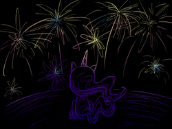 Size: 800x600 | Tagged: safe, artist:karlaandbliss, princess luna, lunadoodle, g4, female, fireworks, solo