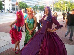 Size: 3072x2304 | Tagged: safe, fluttershy, pinkie pie, rarity, human, g4, cosplay, high res, irl, irl human, photo