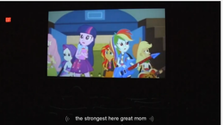 Size: 1283x717 | Tagged: safe, screencap, applejack, fluttershy, rarity, sunset shimmer, twilight sparkle, equestria girls, g4, my little pony equestria girls: rainbow rocks, female, meme, youtube caption' rainbow dash