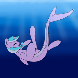 Size: 5000x5000 | Tagged: safe, artist:thermalcake, oc, oc only, original species, shark, shark pony, absurd resolution, cute, solo, swimming, underwater