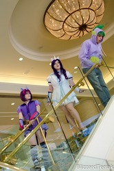 Size: 795x1200 | Tagged: safe, rarity, spike, twilight sparkle, human, g4, cosplay, irl, irl human, photo