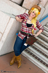 Size: 600x900 | Tagged: safe, applejack, human, g4, cosplay, irl, irl human, photo