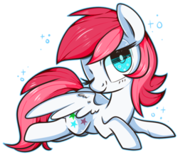 Size: 538x484 | Tagged: dead source, safe, artist:suzuii, oc, oc only, oc:neon star, pegasus, pony, solo, wink