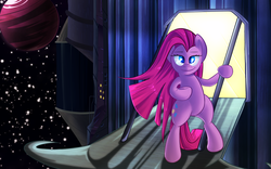 Size: 2000x1250 | Tagged: safe, artist:january3rd, pinkie pie, g4, female, pinkamena diane pie, solo, space, spaceship