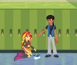 Size: 3300x2804 | Tagged: safe, artist:redtriangle, sunset shimmer, oc, oc:delusional desires, equestria girls, g4, high res