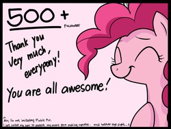 Size: 640x480 | Tagged: safe, artist:frankier77, pinkie pie, ask pinkamena diane pie, g4, ask, eyes closed, female, followers, solo, tumblr