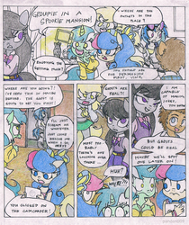 Size: 1931x2304 | Tagged: safe, artist:pandan009, bon bon, derpy hooves, dj pon-3, doctor whooves, lyra heartstrings, octavia melody, sweetie drops, time turner, vinyl scratch, earth pony, anthro, g4, traditional art