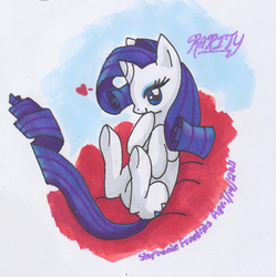 Size: 412x414 | Tagged: safe, artist:mahoxyshoujo, rarity, pony, unicorn, g4, female, solo, traditional art