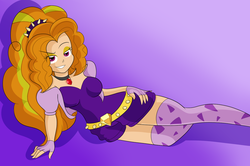 Size: 1280x851 | Tagged: safe, artist:fairiegirl101, adagio dazzle, equestria girls, g4, my little pony equestria girls: rainbow rocks, clothes, female, humanized, socks, solo, thigh highs