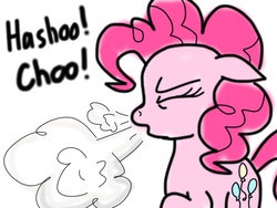 Size: 2048x1536 | Tagged: safe, pinkie pie, g4, female, mucus, sneeze cloud, sneezing, sneezing fetish, solo