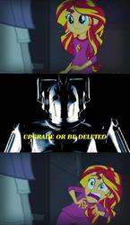 Size: 595x1024 | Tagged: safe, sunset shimmer, cyberman, equestria girls, g4, doctor who, exploitable meme, meme, sunset screamer